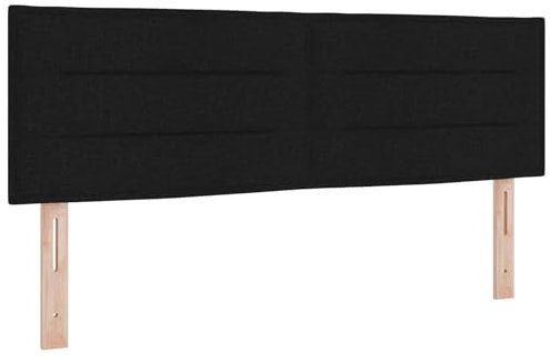 vidaXL Kopfteil Linien-Design Schwarz 140 cm Stoff