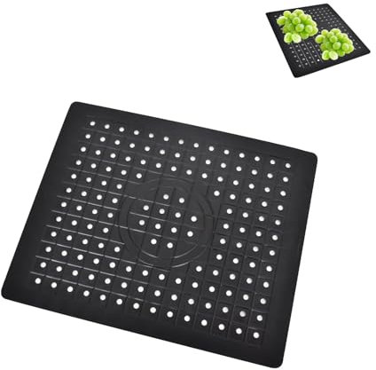 AzureRay Tappetino Antiscivolo per Lavello - Tappetino lavandino cucina in silicone Extra Spesso, Tagliabile, Design a Nido d'Ape - Ideale per Piatti, Frutta e Verdura (Rettangolare)