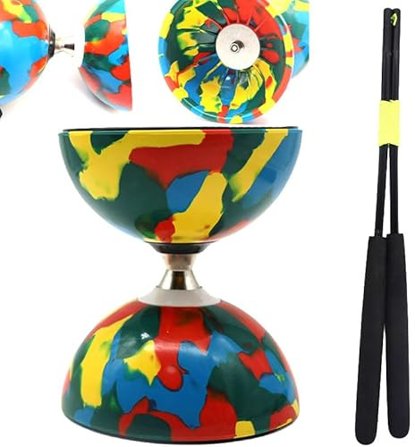 Chinese Yoyo Diabolo , with Triple Bearings, Beginners to Pro Juggling Set Toy, Best for Fitness and Tricks