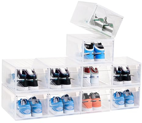 PAIDE P La Box des Sneakers Pack 10uds. Porta Scarpe Trasparenti per Scarpe da Ginnastica. Scatole Porta Scarpe per la Conservazione. Scatole Scarpe. Espositore di Sneakers. (10uds NewLines)