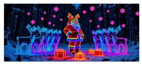 Decorazione Della Copertura Della Porta Del Garage – Babbo Natale Fluorescente 2D, Banner Vacanze Di Natale, Porta Del Garage, Portico Murale, Cortile | Decorazione Della Tela Della Fotografia
