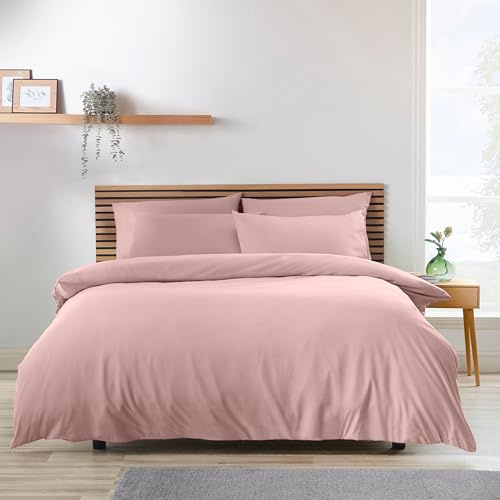 Catherine Lansfield So Soft Non-Iron Single Duvet Cover Set with Pillowcase Blush Pink