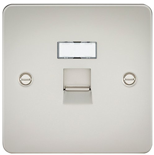 Knightsbridge FPAVRJ45PL RJ45 Socket Flat Plate Network Outlet - Pearl