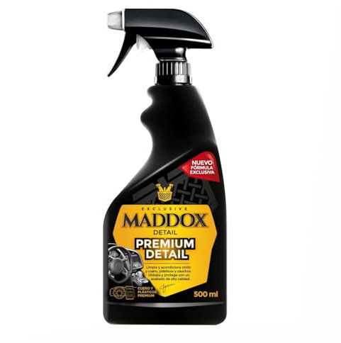 Maddox Detail - Premium Detail 500 ml | Nettoyant Tableau de Bord Voiture et Caoutchoucs Intérieurs | Hydratant pour Plastique | Renovateur Plastique Voiture Extérieur | | Kit Nettoyage Voiture