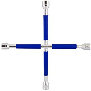 Goodyear Llave de Rueda de Cruz Fija de 17 mm / 19 mm / 21 mm / 13,16”. Con Recubrimiento de Espuma Antideslizante. Fácil y Cómoda.