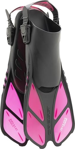 CRESSI Fins Bonete Translucent Pink S/M - Pinne da Nuoto Corte Regolabili per Adulti, con Fibbie Ultra Resistenti, Molto Leggere, Ideali per Viaggi, Rosa Translucido, S/M