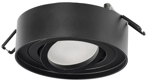 EDO Faretto da Soffitto Incasso Rotondo Nero SKAND MINI Orientabile - Plafoniera Moderna in Alluminio Compatibile con Attacco GU10 - Spot da Soffitto ø95x30mm per Soggiorno, Cucina, Corridoio, Ufficio