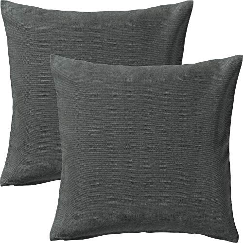 Erwin Müller Kissenhülle London 2er-Pack Baumwolle anthrazit Größe 40x40 cm