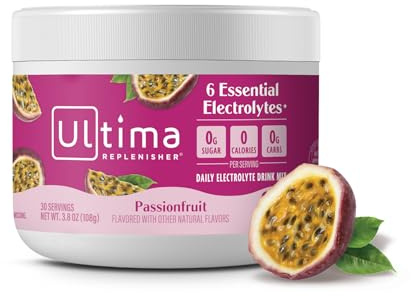 Ultima Replenisher Daily Electrolyte Powder Drink Mix – Sugar Free – Passionfruit, 30 Servings – Hydration Powder with 6 Key Electrolytes and Trace Minerals – Keto Friendly, Non-GMO
