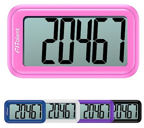 Pedometer for Walking Steps, 3D Accurate Simple Pedometer, Step Counter for Kids Men Women Seniors, Step Tracker with Clip Lanyard, Pink