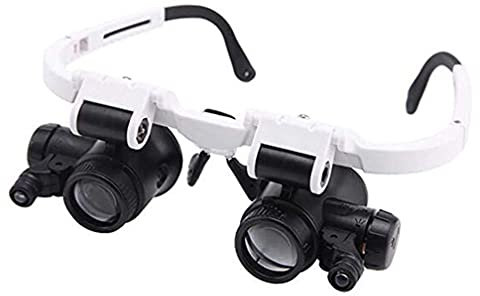 Upplysta Headset Förstoringsglasögon,8x,23x Med 2led-ljus Huvudfri Förstoringsglas Lupp För Elektronik Ögonfranshantverk Smycken Kretsklocka Reparation AA Förstoringsglasögon Chaser of Light
