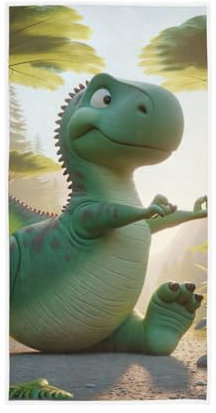 GAIREG Yoga Dino süße Handtücher, Mehrzweck-Duschtücher für Hand, Gesicht, Haare, Bad, 38,1 x 76,2 cm