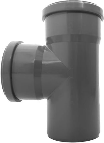 HT raccordo a T DN 50/50/90 87.5° grigio PP plastica | con guarnizione | guarnizione in gomma | installazione acque reflue | sistema di tubi di fognatura | tubo di fognatura | tubo di fognatura |