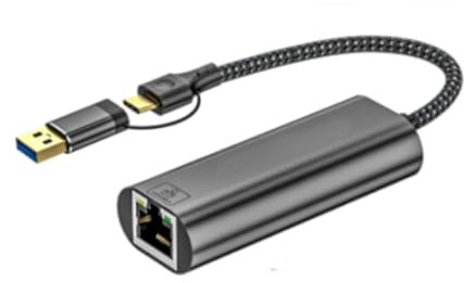 Adaptador de red USB + tipo C a 10G Gigabit Ethernet Dongle adaptador de red USB C Fast Ethernet adaptador para PC