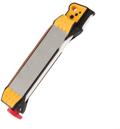 Household sharpening stone kitchen multi-function sharpener, Pruners, Loppers or Blade Sharpening Stone for Garden Outdoor Camping Kitchen(Yellow)