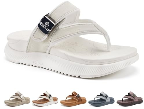ONCAI Plataforma para Mujer Chanclas Verano Playa Elegantes para Female Cuña Sandalias Gruesas de Moda para Caminar y Suelas de Goma Para Exteriores