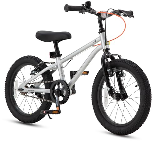 RoyalBaby X9 Kids Bike, Lightweight Aluminum 16-Inch Wheels Bicycle Boys and Girls Ages 5-8 Years, Silver