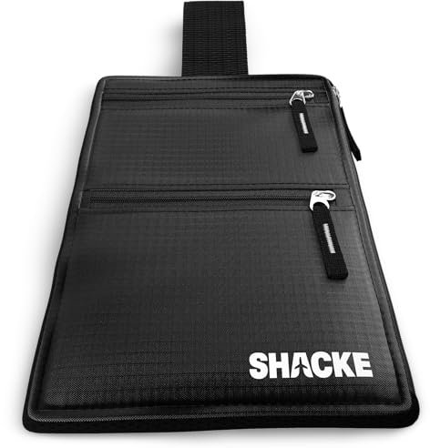 Shacke Versteckte Gürtelbrieftasche Für Reisen Mit RFID-Blockierer - Schwarz Portemonnaie Mit Schwarzen Band