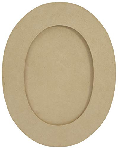 Décopatch CD029C Rahmen (aus Pappmaché, oval, 0,8 x 23,5 x 30 cm, 1 Haken, zu Personalisieren) 1 Stück natur