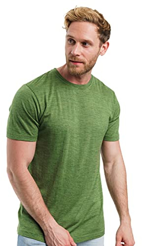 Merino.tech 100% T Shirt Merinos Homme - sous Vetement Merinos Lightweight (Medium, Olive Green)
