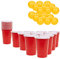 KEPLIN Cup and Ball Set of 36, Drinking Games for Adults- Reusable Plastic Cups Balls Set, Ping Pong Balls Party Games, Portable Tabletop Kit for Parties, Birthday Gathering For Indoor and Outdoor