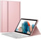 FINTIE Tastatur Hülle für Samsung Galaxy Tab A8 10.5'' 2021 SM-X200/X205, Soft TPU Rückseite Gehäuse Schutzhülle, Magnetisch Abnehmbarer Tastatur mit Deutsche QWERTZ Layout, Roségold