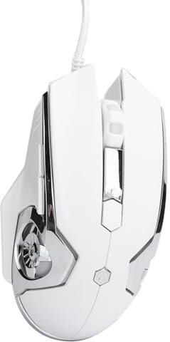 Sxhlseller Kabelgebundene Maus 6-Tasten 4-Fach DPI-Einstellbarer Plug-in-Computer Externes Eingabegerät Sensitive Streamlined Side Praktisch und Praktisch Geeignet für Büro und Familie (Weiss)
