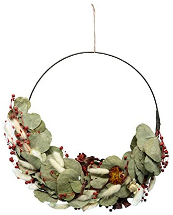 HEITMANN DECO, Trockenblumen Kranz, grün/rot, ca. 35 cm