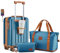 Joyway Koffer Trolley Reisekoffer Koffer, Hartschale Handgepäck Koffer mit Getränkehalter 4 Rollen TSA-Schloss Der Kofferset, Blau Braun