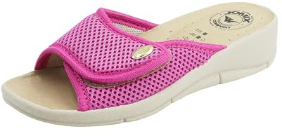 JOMIX Ciabatte Donna Ortopediche Estive Pantofole Anatomiche Traspiranti con Chiusura a Strappo Antiscivolo Comode per Casa e Tempo Libero TD2366 Fuxia 39