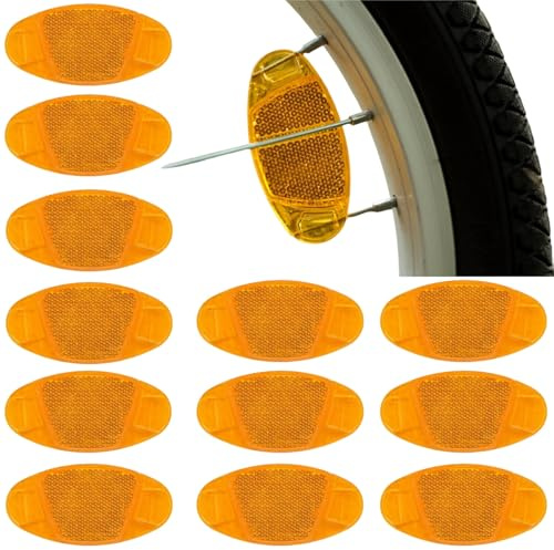 Catadioptre Velo,10pcs Réflecteurs pour Rayon Vélo,Vélo Route Réflecteurs,Catadioptre Velo Roue,Réflecteur de Vélo,Réflecteurs Rayons de Vélo Jaune,pour Améliorer la Sécurité de la Conduite de Nuit