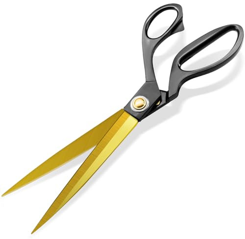CCR Schere Heavy Duty Schneiderschere,26.5cm Stoffschere Vergoldetes Titan Profi Edelstahl zum Schneiden von Leder,Kleidung,Schneidern,Handwerk