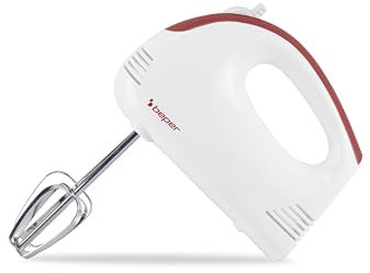 BEPER P102SBA110 Batidor Eléctrico 200W, 5 Velocidades, Batidores de Acero Inoxidable, Desmontables y Fáciles de Limpiar