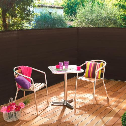 Nortene | Malla de ocultación Recynet Plus 1,5x50 M Marrón | Protección UV | Privacidad para jardín, terraza o Valla | Resistente y fácil de Instalar