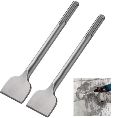 2 cinceles de azulejos Sds-Max, cinceles de pala de 11.02 x 2.95 pulgadas para taladros martillos eléctricos, acero cromado 40Cr, perfectos para azulejos y cemento