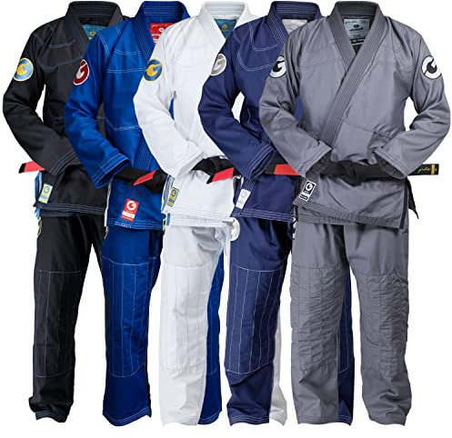 Gold BJJ Jiu Jitsu Gi – BJJ Anzug – Aeroweave Ultra Lightweight Gi – Sanforisierte brasilianische Jiu Jitsu Uniform für Herren, GRAU, A1