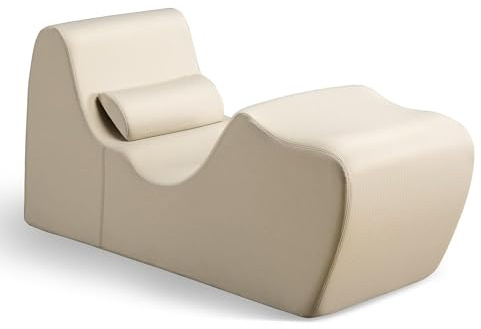 Zinus Lotus Zero Gravity Chaise Lounger, Foam Recliner for Living Room, Ergonomic Positioning for Better Relaxation, Pillow Included, No Assembly, Oatmeal