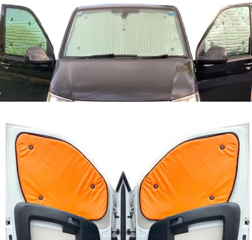 Blinder Kit för Citroen Berlingo Fönster (2008-2018) Komplett set + Justerbar och termisk tak med orange foder