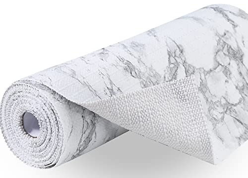 Premium Drawer and Shelf Liner for Cabinet, Non Adhesive Liner for Kitchen, Strong Grip Non Slip Shelf Liners for Kitchen Cabinets, Storage, Drawers, Shelves, Kitchenware and Tableware, Marble