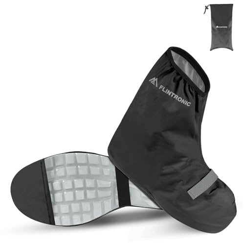 flintronic Couvre Chaussure Impermeable Réutilisables, Surchaussures Imperméable avec Fermeture Éclair et Réflecteur, Surchaussures Étanches pour Homme Femme Pluie Neige Boue