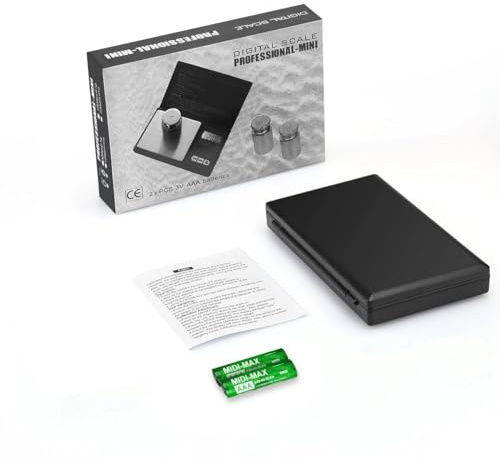 DELALO Feinwaage 300g/0,01g - Taschenwaage - Digital 300 x 0, 01 gr. Digitalwaage - Goldwaage - Münzwaage