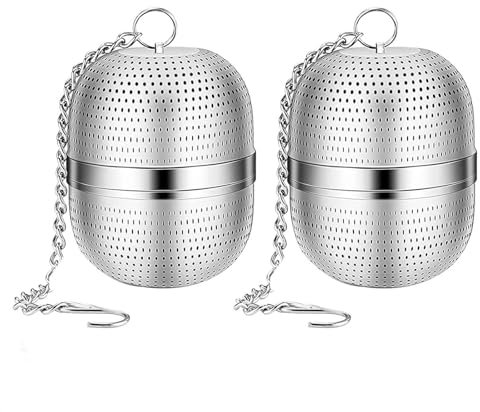 2 PC Tea Infuser for Loose Tea, Stainless Steel Tea Infuser Mesh Tea and Herb Ball Strainer, Tea Ball Strainers Infuser with Drip Trays, for Loose Leaf Tea, Herbal Tea, Mugs Teapots Spice