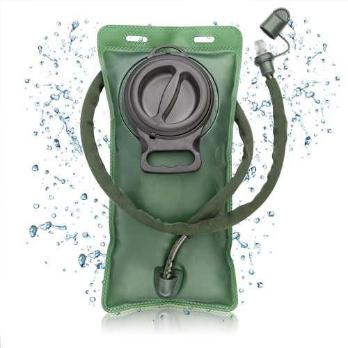 Heveer Trinkblase 2L Grün Wasserblase Hydration Bladder mit Trinkschlauch für Radfahren Klettern Laufen Wandern im Freien