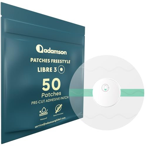 Protection Capteur Diabete - 50 x Patch Freestyle Libre 3 - Transparent, Durable, Sans Colle au Centre, Non Irritant, Facile à Appliquer et à Retirer - Idéal pour le Sport, Natation et au Quotidien