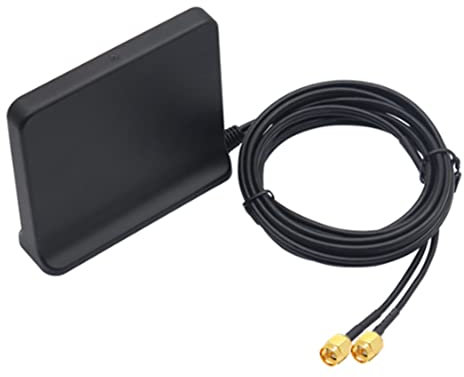 Uxsjakjsd Signal Boost 5G 4G LTE 3G GSM Mimo Aerial High Gain 12Dbi 600-6000Mhz External Omni WiFi Antenna(Black with Ts9 Adapter)