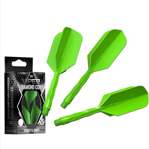 Viper Diamond Core Integrated Dart Flight & Shaft System - Precision Darting Accessory with Tough Polymers for Enhanced Performance, Set of 3