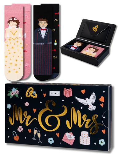 soxo Bröllop Strumpor Set Roliga Dam Funny Gift Bröllopspresent For Men Herrstrumpor Damstrumpor Present Socks Women 2 Par 35-40/40-45