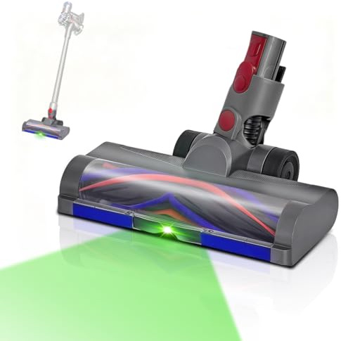 LED Cepillo Compatible para Dyson V7/V8/V10/V11/V15 Accesorio de Aspiración,Cepillo con Propiedades Antienredos y Antiestáticas, Repuesto Optimizado para Suelos Duros.