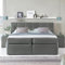 3F FURNITURE FOR FRIENDS Boxspringbett Bea 200x200 cm Hellgrau Härtegrad H3 | 7-Zonen Taschenfederkern Matratze + Visco Topper