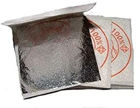 100% Blattsilber Essbar, 40mm x 40mm, 20 Stück